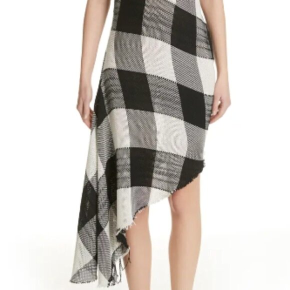 Marques'Almeida Asymmetrical Gingham Sheath Dress - Picture 1 of 13